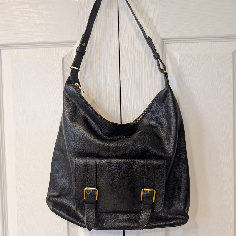 Black Leather Shoulder Bag
